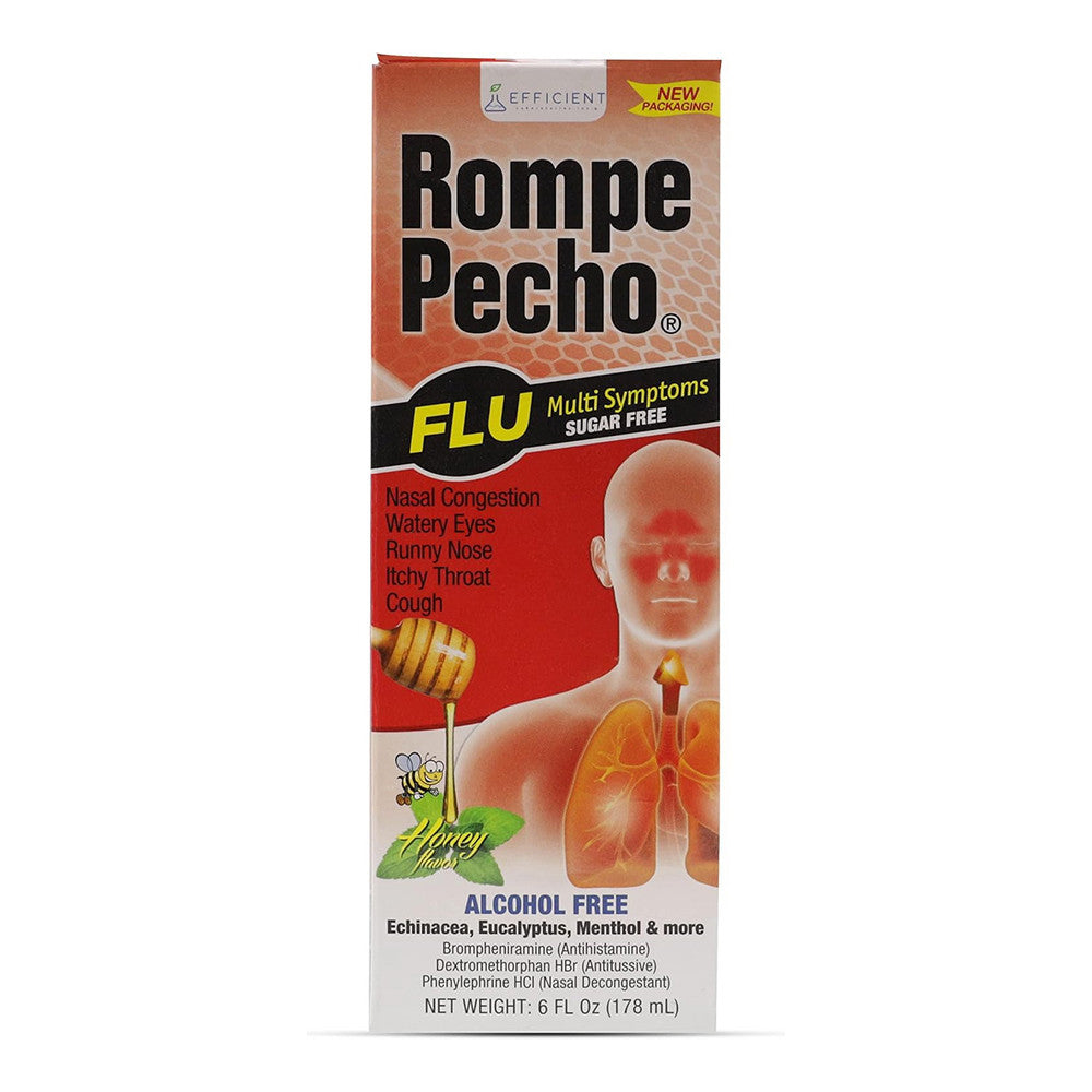 Rompe Pecho Sugar-Free Cough and Flu Syrup, 6 oz
